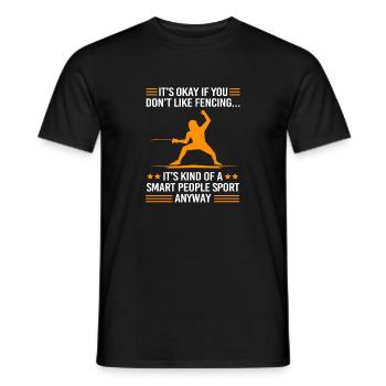Fechten - Männer T-Shirt - Schwarz - Vorne - AI Model Male 178 light (178cm)