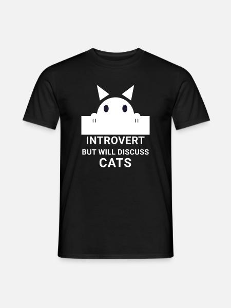 Introvert Cat: Quiet Chats About Cats - Men's T-Shirt - black