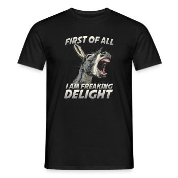 Donkey Holder Long-Eared Donkey Farm Animal Lover Outfit - Men's T-Shirt - black - Front - AI Model Male 178 light (178cm)