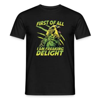 Welli Parrot Friend Parakeet Outfit Budgie - Men's T-Shirt - black - Front - AI Model Male 178 light (178cm)