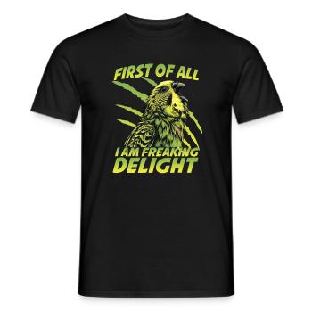 Fans de l’oiseau perroquet Welli Perruche incarce - T-shirt homme - noir - Devant - AI Model Male 178 light (178cm)