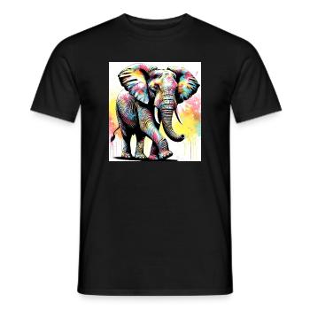 Elefant - Männer T-Shirt - Schwarz - Vorne - AI Model Male 178 light (178cm)