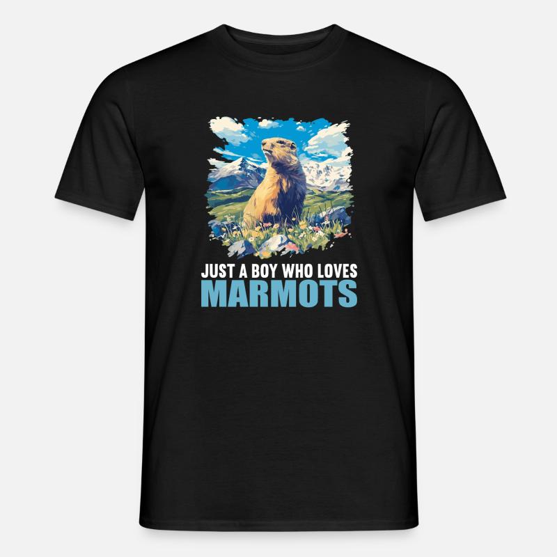 Murmeltiere Murmeltier - Männer T-Shirt - Schwarz