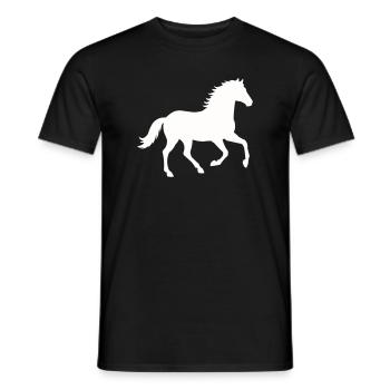 Silhouette eines wilden Pferdes - Männer T-Shirt - Schwarz - Vorne - AI Model Male 178 light (178cm)
