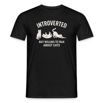 Chats Introverti parle de la chemise des chats - T-shirt homme - noir - Devant - AI Model Male 178 light (178cm)