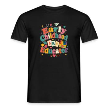 Kunterbunte Frühpädagogik Illustration - Männer T-Shirt - Schwarz - Vorne - AI Model Male 178 light (178cm)