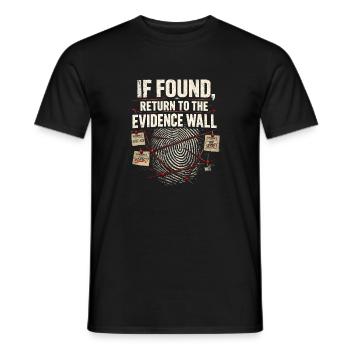 Back to the Wall of Evidence | True Crime - Men's T-Shirt - black - Front - AI Model Male 178 light (178cm)