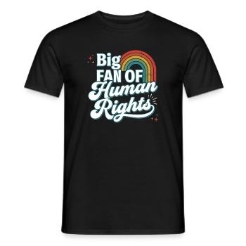 Pride Month LGBTQ - Big Fan of Human Rights - Men's T-Shirt - black - Front - AI Model Male 178 light (178cm)