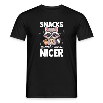 Les snacks de panda poubelle me rendent un raton laveur plus gentil - T-shirt homme - noir - Devant - AI Model Male 178 light (178cm)