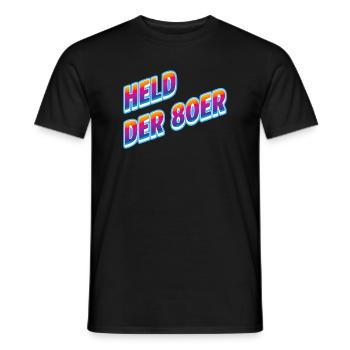 Héros des années 80 Néon rétro - T-shirt homme - noir - Devant - AI Model Male 178 light (178cm)