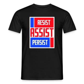 Resist Assist Persist Aktivismus Motivation Logo - Männer T-Shirt - Schwarz - Vorne - AI Model Male 178 light (178cm)