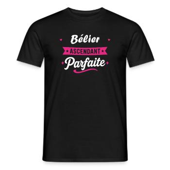 Bélier Ascendant Parfaite - T-shirt homme - noir - Devant - AI Model Male 178 light (178cm)