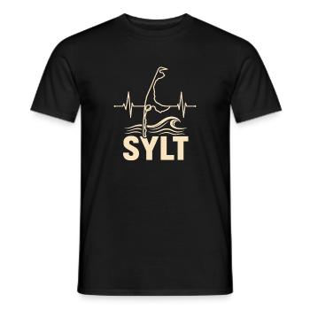 Sylt Inselherz am Meer Wellen - Männer T-Shirt - Schwarz - Vorne - AI Model Male 178 light (178cm)