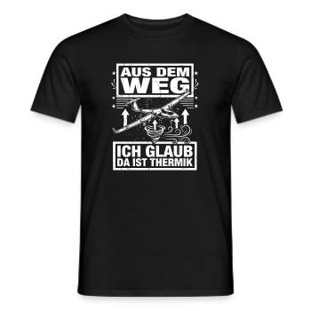 Ich Glaub Da ist Thermik Segelflieger - Männer T-Shirt - Schwarz - Vorne - AI Model Male 178 light (178cm)