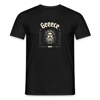 Greece Ancient God Portrait - Men's T-Shirt - black - Front - AI Model Male 178 light (178cm)