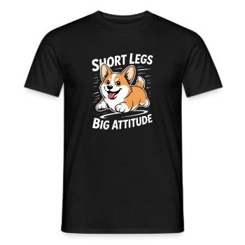 Corgi Short Legs Big Attitude Funny - Men's T-Shirt - black - Front - AI Model Male 178 light (178cm)