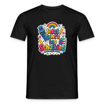 Schulkind 2026 Einschulung 2026 Schulanfang - Männer T-Shirt - Schwarz - Vorne - AI Model Male 178 light (178cm)