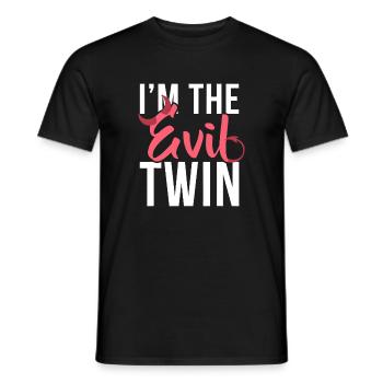 Evil Twin Script Illustration - Men's T-Shirt - black - Front - AI Model Male 178 light (178cm)