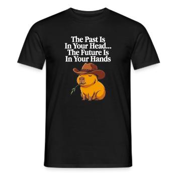 Cowboy Capybara Future - Mème de citation motivationnelle - T-shirt homme - noir - Devant - AI Model Male 178 light (178cm)