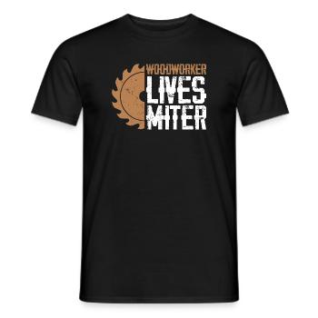 Holzhandwerker Lebens-Motiv Miter Matters - Männer T-Shirt - Schwarz - Vorne - AI Model Male 178 light (178cm)