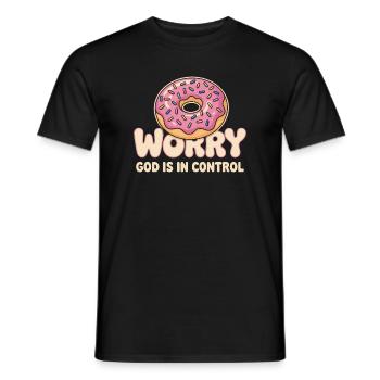 Donut Faith Inspire: God Is In Control - Men's T-Shirt - black - Front - AI Model Male 178 light (178cm)