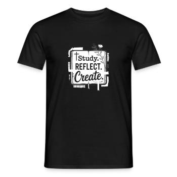 Studieren Reflektieren Erschaffen - Männer T-Shirt - Schwarz - Vorne - AI Model Male 178 light (178cm)