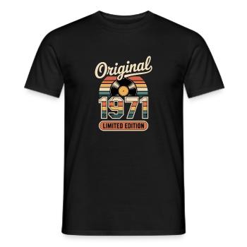 Edition limitée 1971 - T-shirt homme - noir - Devant - AI Model Male 178 light (178cm)