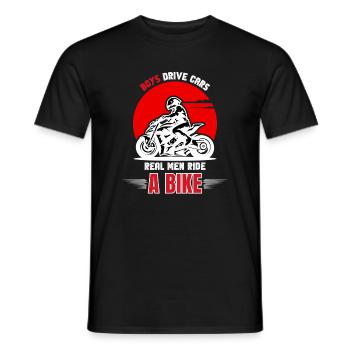 Echte Männer fahren Fahrrad - Männer T-Shirt - Schwarz - Vorne - AI Model Male 178 light (178cm)