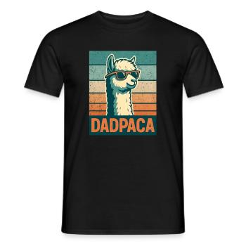 Retro Dadpaca Llama - Männer T-Shirt - Schwarz - Vorne - AI Model Male 178 light (178cm)
