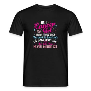 Cancer Girl Three Sides Zodiac - Men's T-Shirt - black - Front - AI Model Male 178 light (178cm)