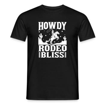 Rodeo Horse Riding Howdy Rodeo Bliss Cowboy - Männer T-Shirt - Schwarz - Vorne - AI Model Male 178 light (178cm)
