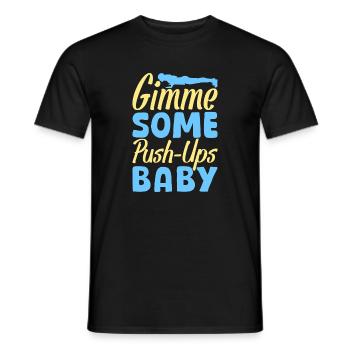 Fitness Fanatics Gimme Some Push-Ups Calisthenics - Männer T-Shirt - Schwarz - Vorne - AI Model Male 178 light (178cm)