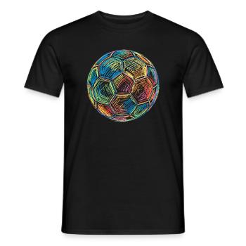 Ballon de football Football Football Dessin Graphique coloré - T-shirt homme - noir - Devant - AI Model Male 178 light (178cm)
