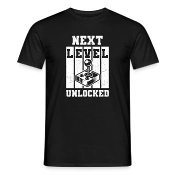 next level unlocked - Männer T-Shirt - Schwarz - Vorne - AI Model Male 178 light (178cm)