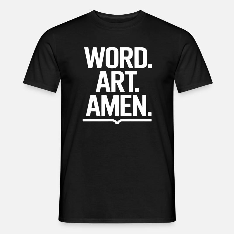 Wortkunst Amen-Typografie - Männer T-Shirt - Schwarz