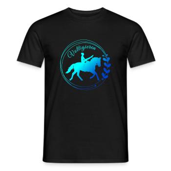Voltigieren Mühle: Volti Pferdesport Pflichtübung - Männer T-Shirt - Schwarz - Vorne - AI Model Male 178 light (178cm)