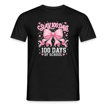 Pink Schleife Coquette 100 Tage Schule Y2K Trend - Männer T-Shirt - Schwarz - Vorne - AI Model Male 178 light (178cm)