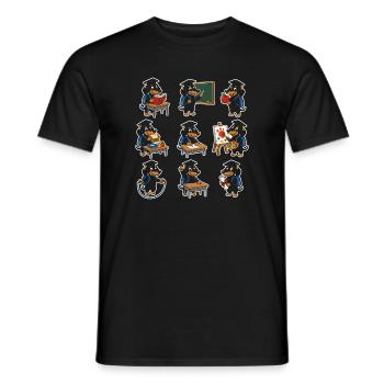 École des 100 jours Teckel Activités scolaires Doxie - T-shirt homme - noir - Devant - AI Model Male 178 light (178cm)