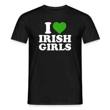 I Love Irish Girls - Men's T-Shirt - black - Front - AI Model Male 178 light (178cm)