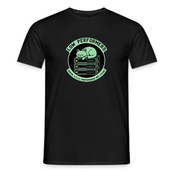 Low Performers Katze Server Pixel Art - Männer T-Shirt - Schwarz - Vorne - AI Model Male 178 light (178cm)