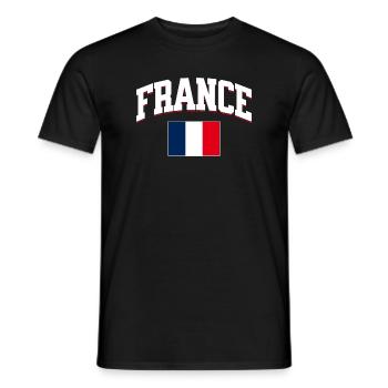 France Football Lover Retro Sports Design - Men's T-Shirt - black - Front - AI Model Male 178 light (178cm)