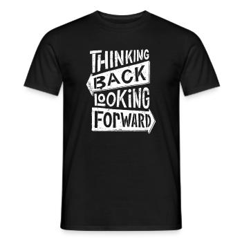 thinking back looking forward - Männer T-Shirt - Schwarz - Vorne - AI Model Male 178 light (178cm)