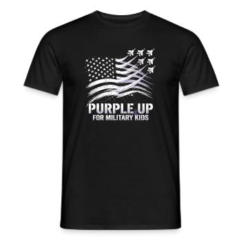 Violet pour les enfants militaires - T-shirt homme - noir - Devant - AI Model Male 178 light (178cm)