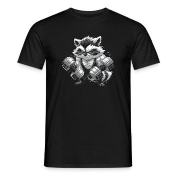 Trash Panda gewinnt lustiger Waschbär-Bodybuilder - Männer T-Shirt - Schwarz - Vorne - AI Model Male 178 light (178cm)