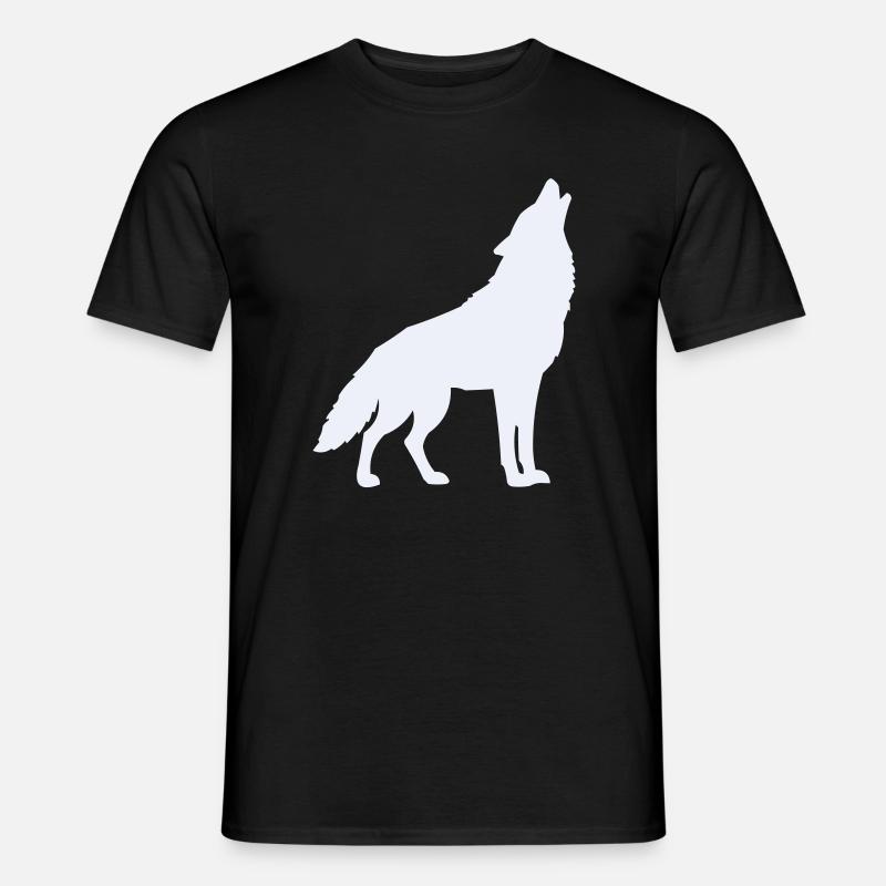 Wolf Silhouette Moonlight - Men's T-Shirt - black