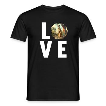 Meerkat Erdmännchen - Männer T-Shirt - Schwarz - Vorne - AI Model Male 178 light (178cm)