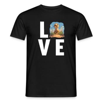 Meerkat Erdmännchen - Männer T-Shirt - Schwarz - Vorne - AI Model Male 178 light (178cm)
