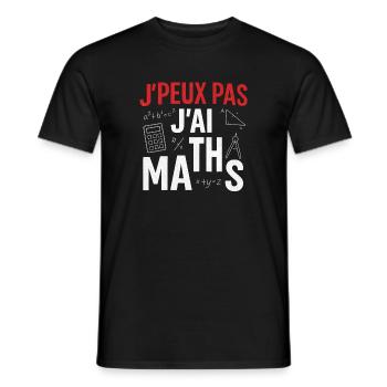 J'peux pas j'ai maths - T-shirt homme - noir - Devant - AI Model Male 178 light (178cm)