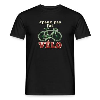 J'peux pas j'ai Vélo - T-shirt homme - noir - Devant - AI Model Male 178 light (178cm)