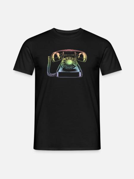 téléphone - T-shirt homme - noir